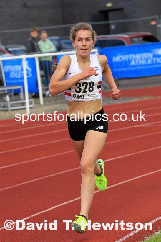Womens under-17s 3000 metres, 2023 Northern Under-13s, Under-15s and Under-17s, Middlesbrough.  Photo: David T. Hewitson/Sports for All Pics